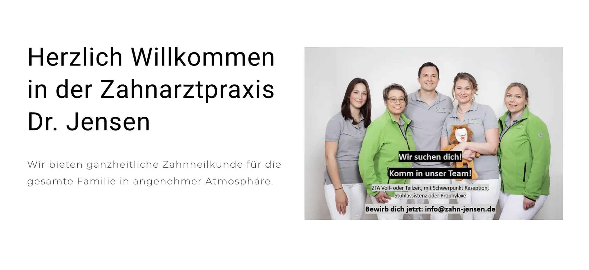 Screenshot des Projekts Zahnarztpraxis Jensen